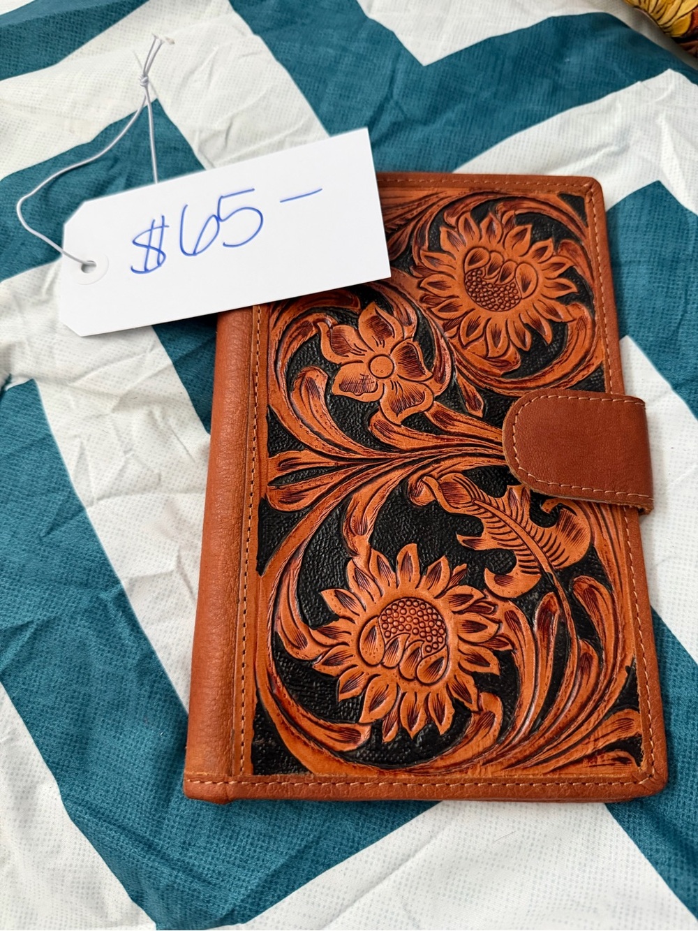 Leather Floral Tooled Journal Cover - Brown